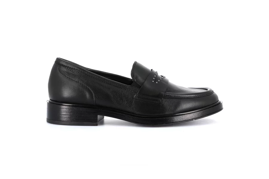 Women's moccasin in genuine leather | AFFE SC4355 - BLACK | Grünland