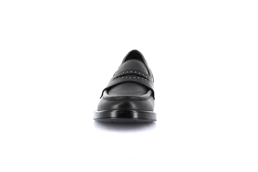 Women's moccasin in genuine leather | AFFE SC4355 - BLACK | Grünland