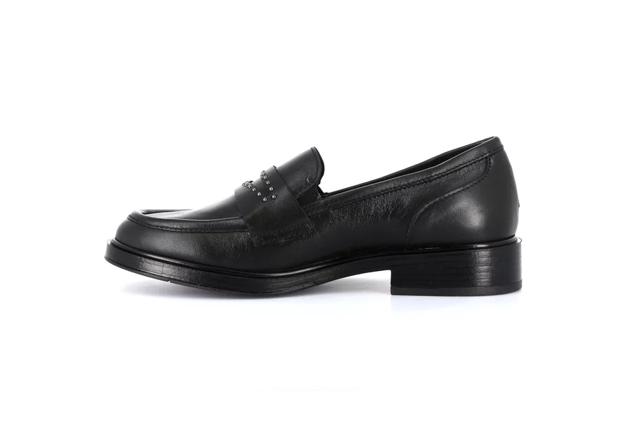 Women's moccasin in genuine leather | AFFE SC4355 - BLACK | Grünland