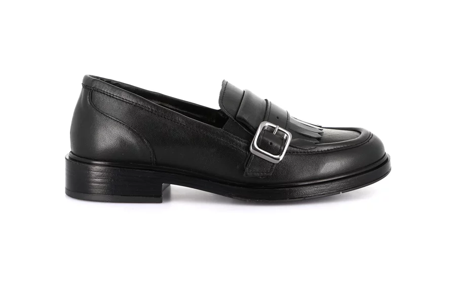 Women's moccasin in genuine leather | AFFE SC4357 - BLACK | Grünland