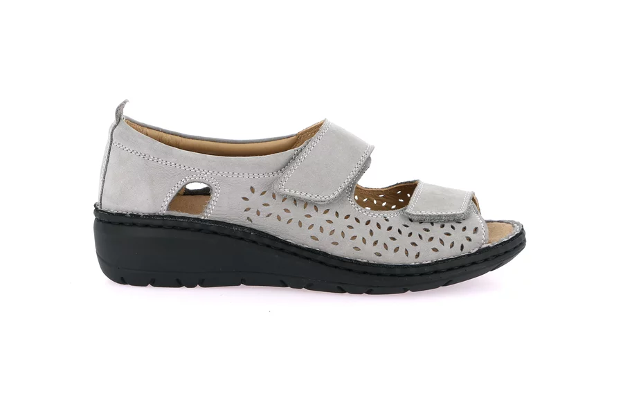 Open shoe with double velcro closure |NILE SC4881 - GREY | Grünland