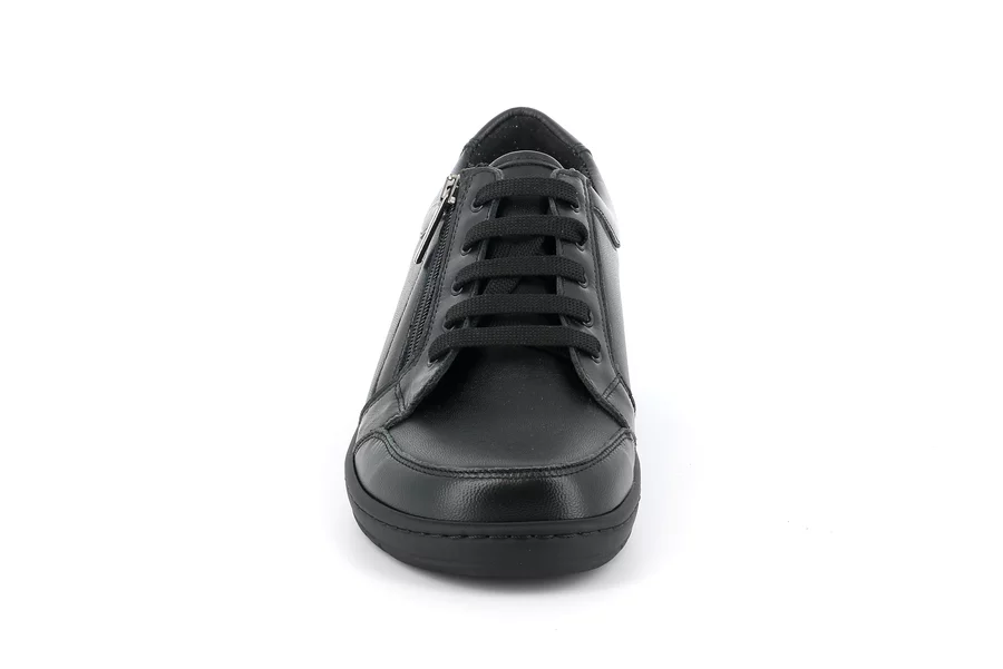 Total black stretch shoe with side zip | NILE SC5399 - BLACK | Grünland