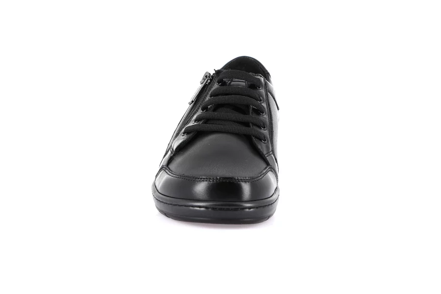 Total black stretch shoe with side zip | NILE SC5399 - BLACK | Grünland