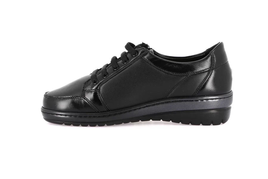 Total black stretch shoe with side zip | NILE SC5399 - BLACK | Grünland