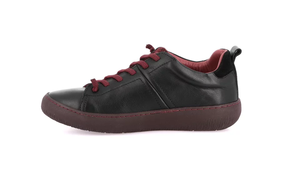 Urbaner Sneaker mit elastischen Schnürsenkeln | IMOD SC5609 - NERO-BORDO' | Grünland