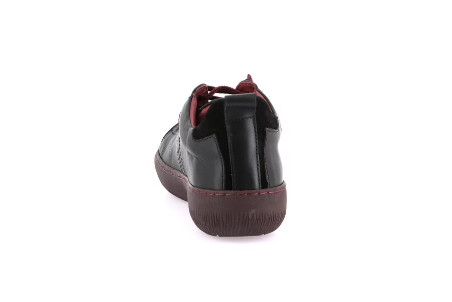 Urban sneaker with elastic laces | IMOD SC5609 - NERO-BORDO' | Grünland