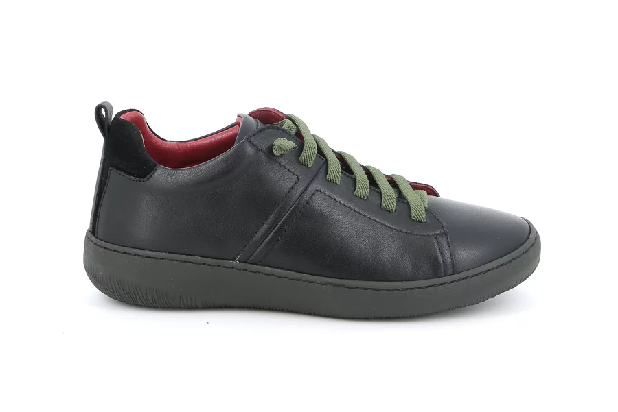 Urbaner Sneaker mit elastischen Schnürsenkeln | IMOD SC5609 - NERO-OLIVA | Grünland