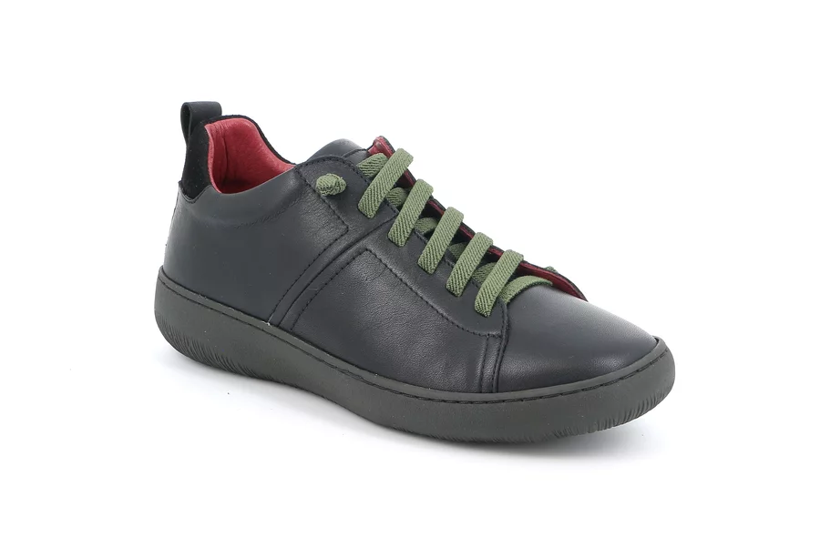 Sneaker urban con lacci elastici | IMOD SC5609 - NERO-OLIVA | Grünland