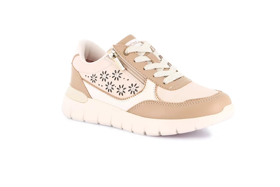 Sneaker mit Reißverschluss und floralen Details | SACE