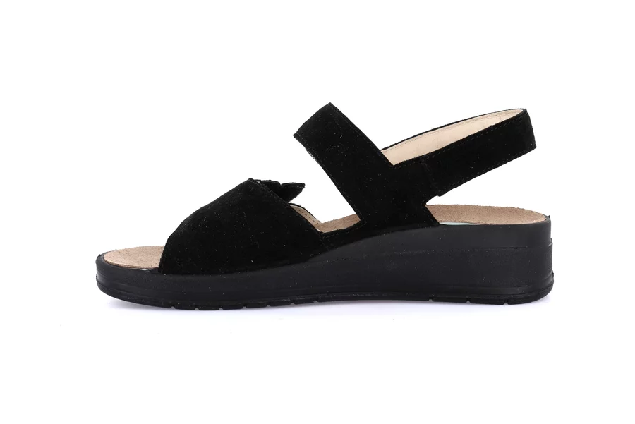 Sandalo comfort con leggera zeppa | DIDA SE0149 - NERO | Grünland