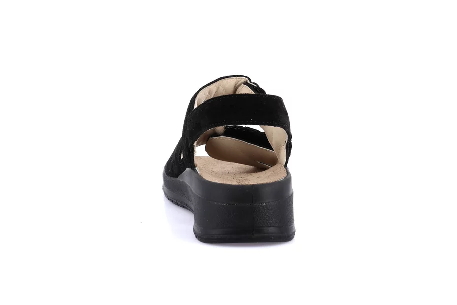 Sandalo comfort con leggera zeppa | DIDA SE0149 - NERO | Grünland