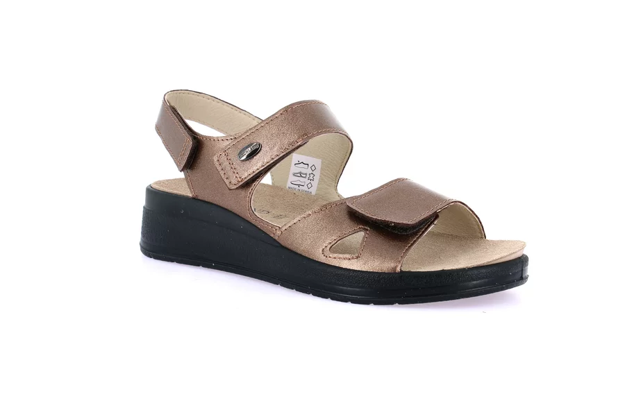 Sandalo comfort con leggera zeppa | DIDA SE0150 - BRONZO | Grünland