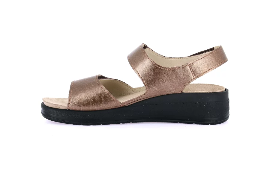 Sandalo comfort con leggera zeppa | DIDA SE0150 - BRONZO | Grünland