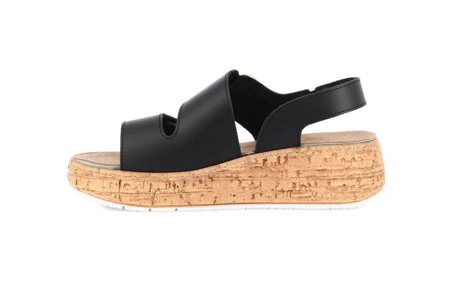 Sandalo doppia fascia regolabile | DAST SE0301 - NERO | Grünland