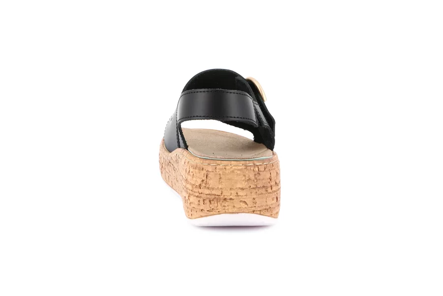 Sandalo doppia fascia regolabile | DAST SE0301 - NERO | Grünland