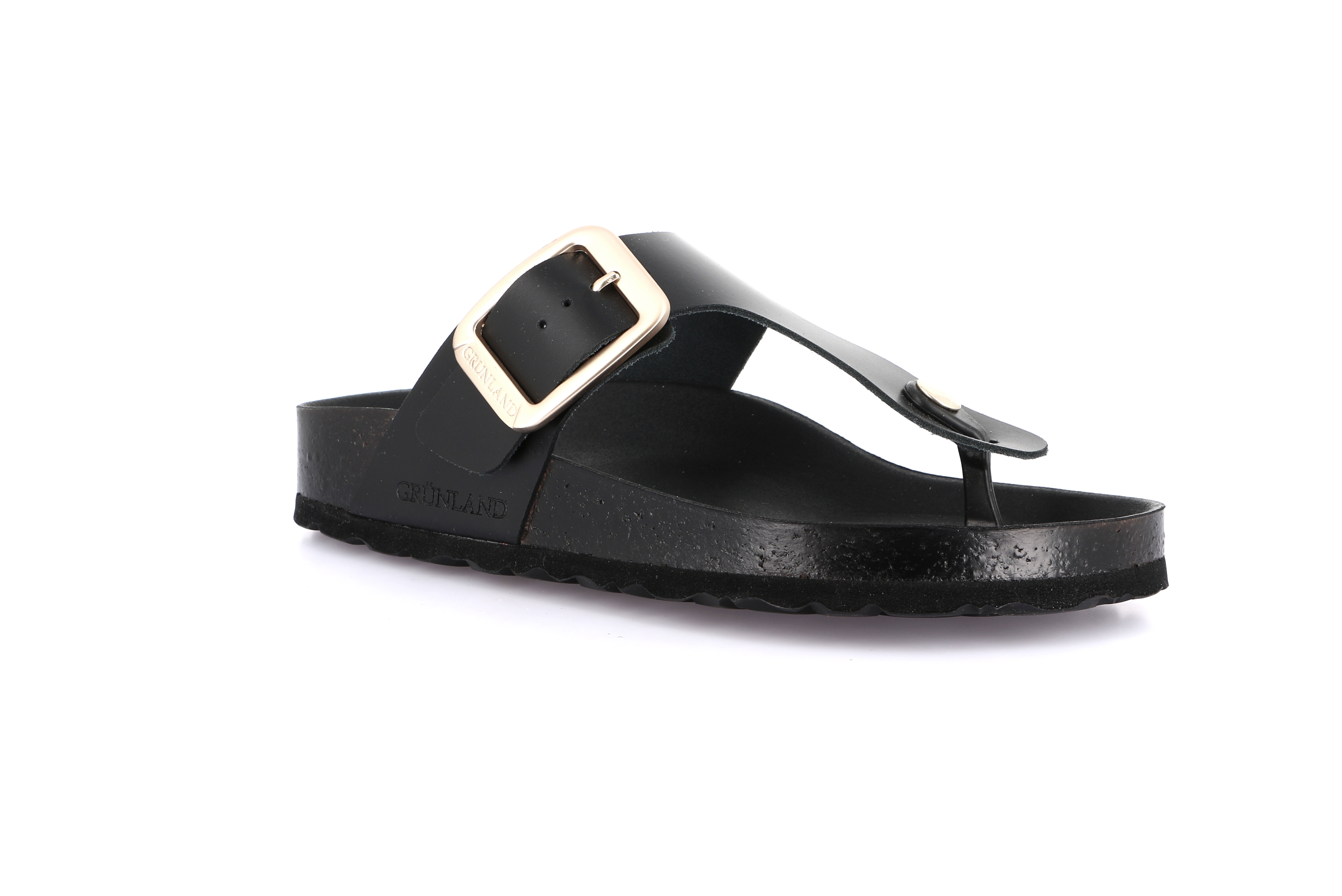 Grunland Luce CB0927 – Infradito Bio Con Fibbia, Suola In Gomma, Tomaia In Eco Pelle, Colore Blu